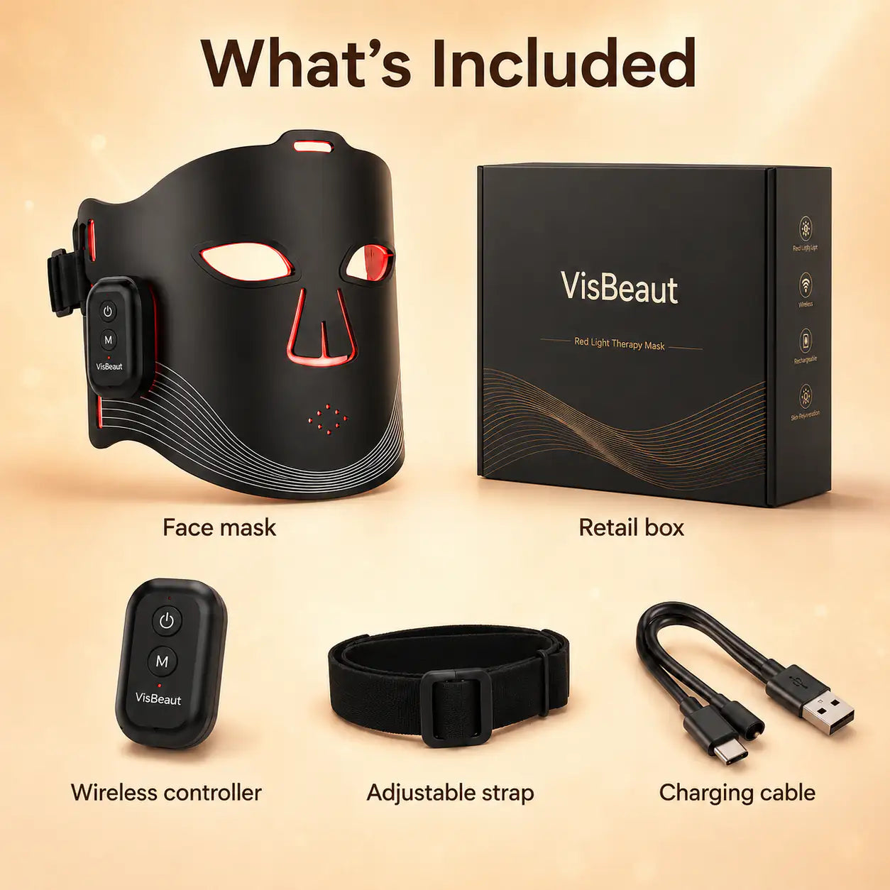 VisBeaut Red Light Therapy Face Mask