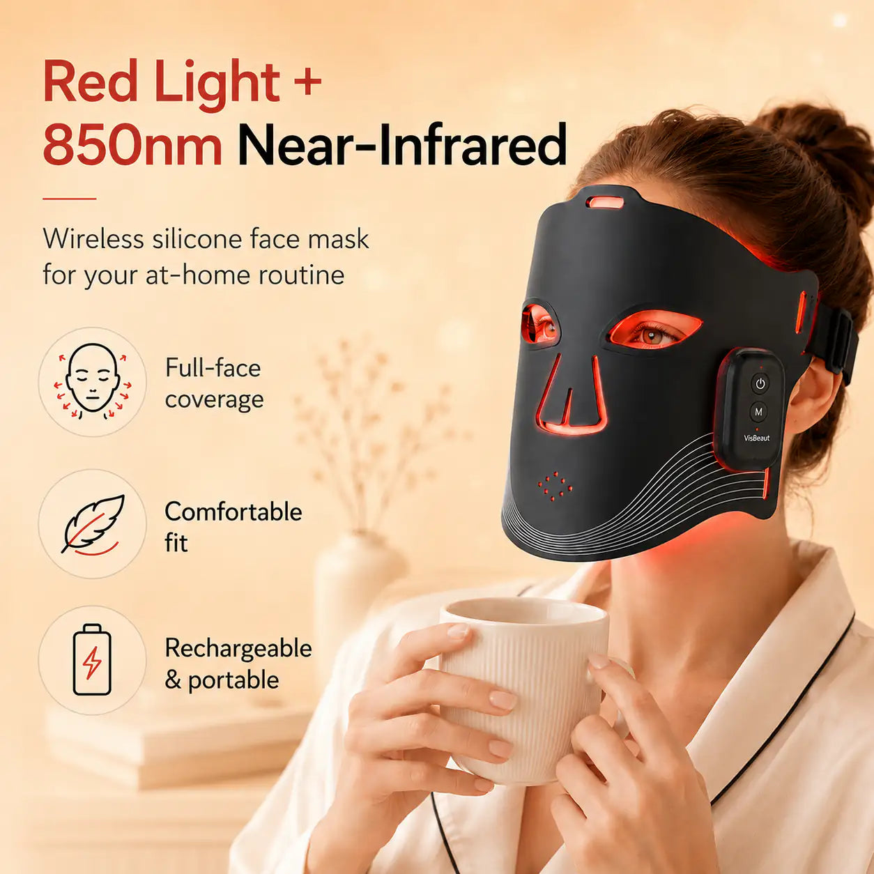 VisBeaut Red Light Therapy Face Mask