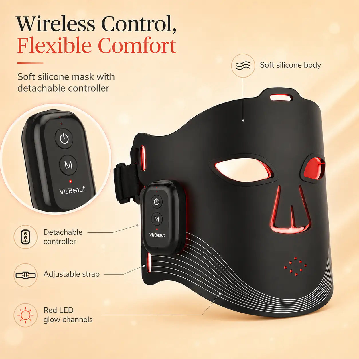 VisBeaut Red Light Therapy Face Mask