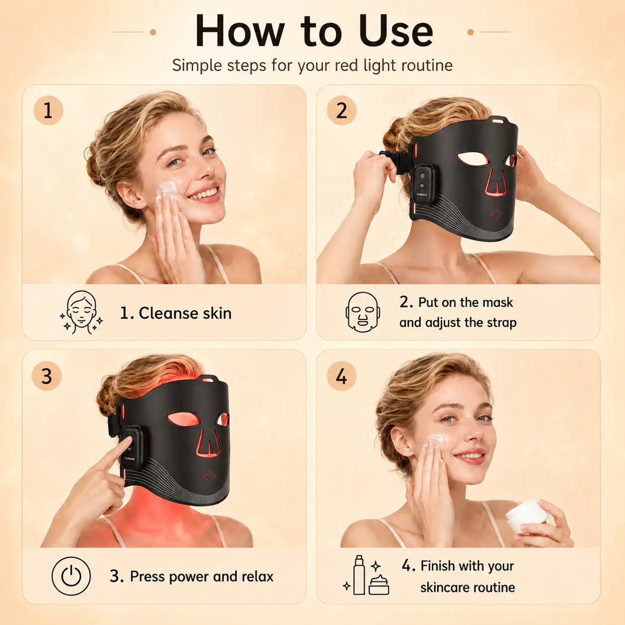 VisBeaut Red Light Therapy Face Mask